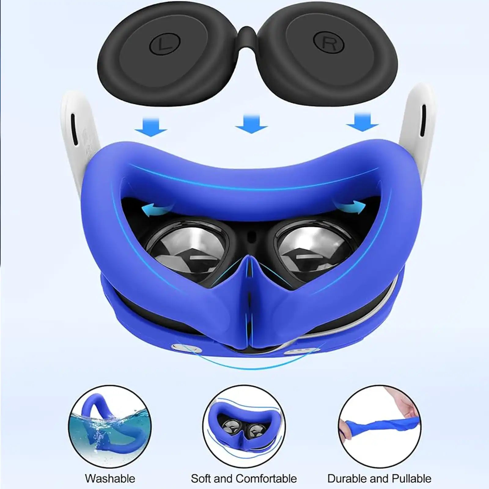 Silicone Kit for Meta Quest 3 with PP bag - Blue additional product image