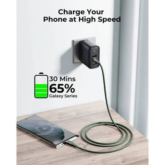 VOLTME USB C to USB C Cable - Powerlink Rugg Double Nylon Fast Charging Cord 1m - 60W