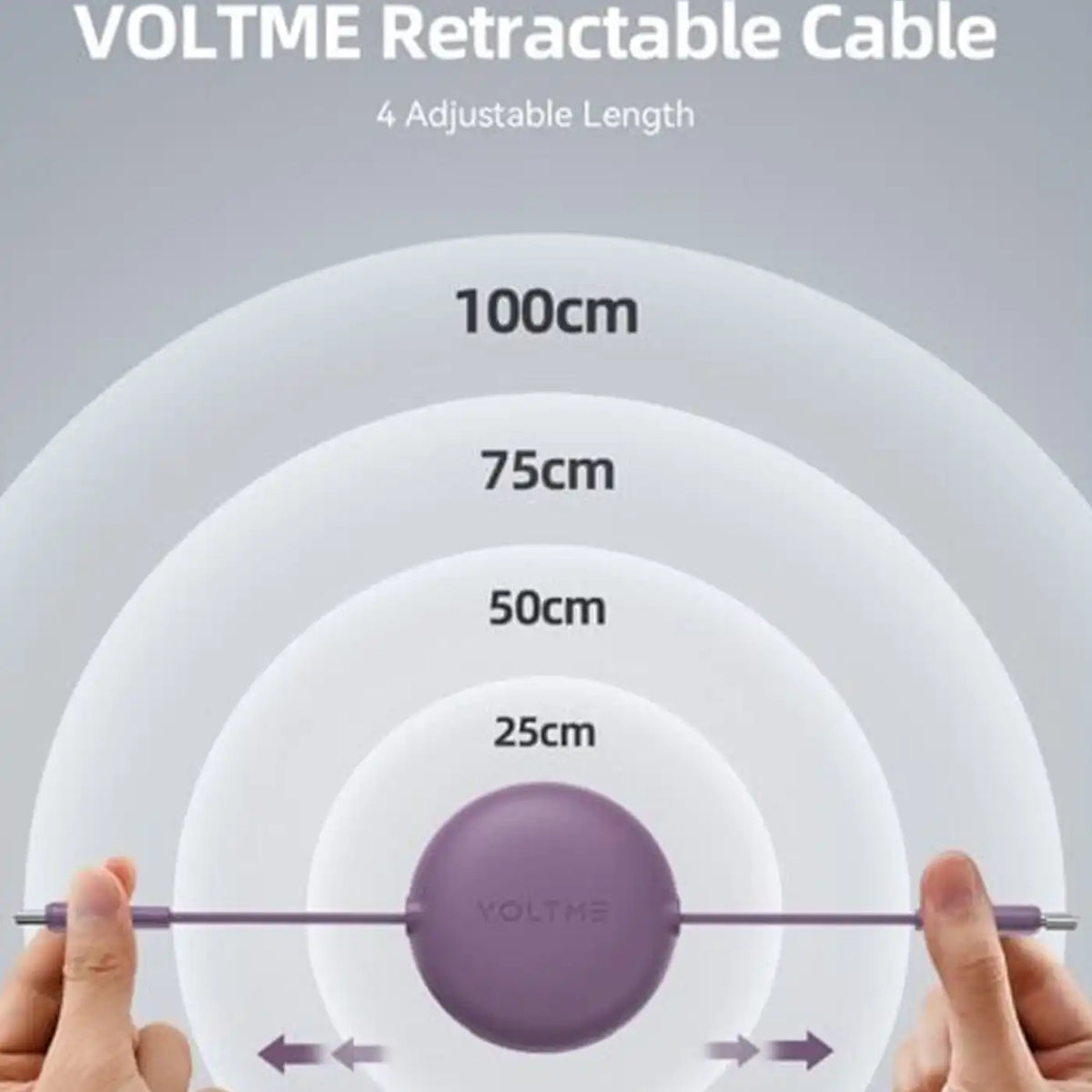 Voltme Powerlink YoYo Cable 5A 1.0M Retractable Type C to Type C -Purple