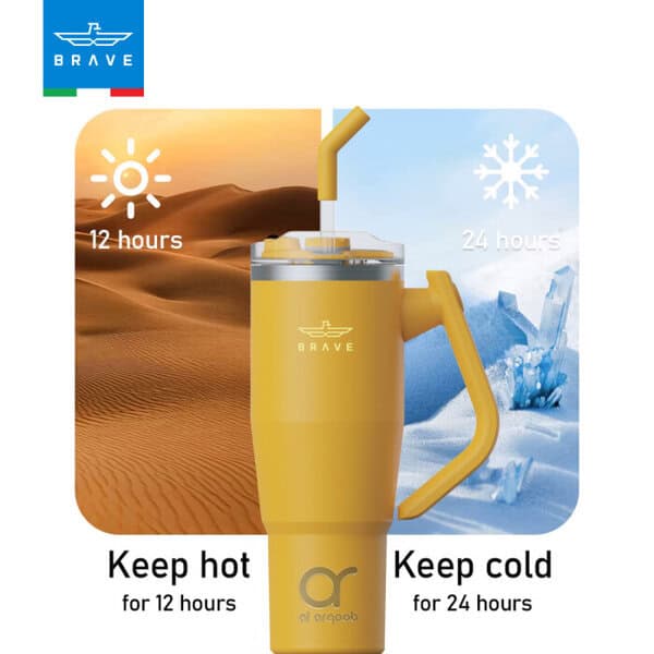 Brave Temp Guard Vacuum Insulated Travel Mug 1200mL - Yellow product photo