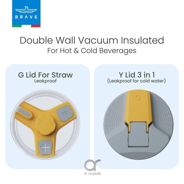 Brave Temp Guard Vacuum Insulated Travel Mug 1200mL - Yellow additional product image