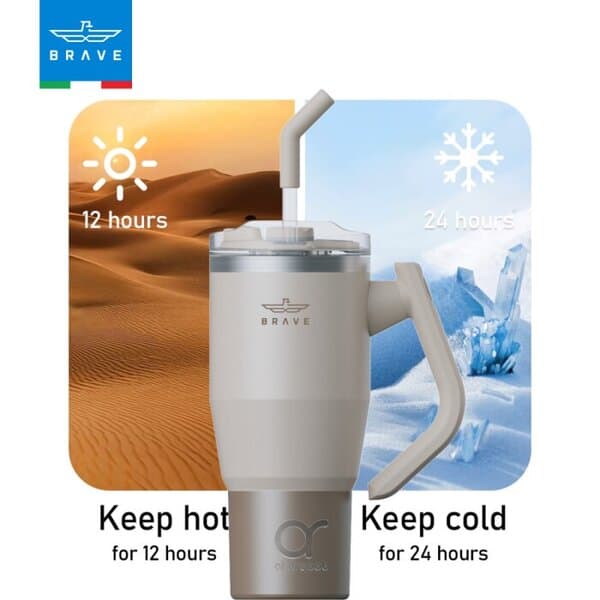 Brave Temp Guard Vacuum Insulated Travel Mug 950ml - Beige product photo