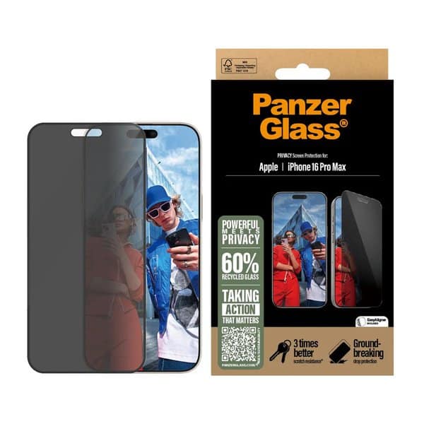 PanzerGlass Privacy Screen Protector iPhone 16 Pro Max Ultra-Wide Fit product photo