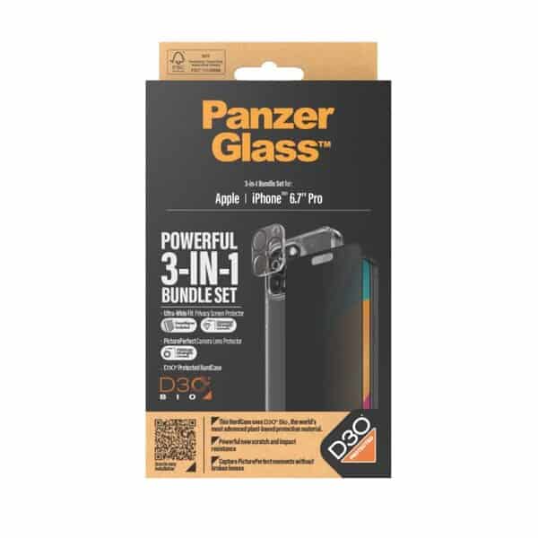 PanzerGlass Protect Package Screen and Case Protector D30 iPhone 15 Pro