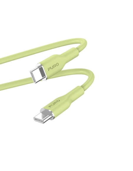 Puro Power and Data Sync Soft CAble From USB-C TO USB-C 1 5M- Green product photo