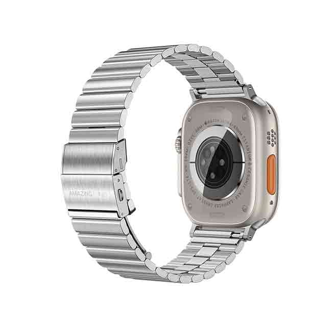 AmazingThing Titan Steel Apple Watch Band Ergonomic Design for All-day Wear