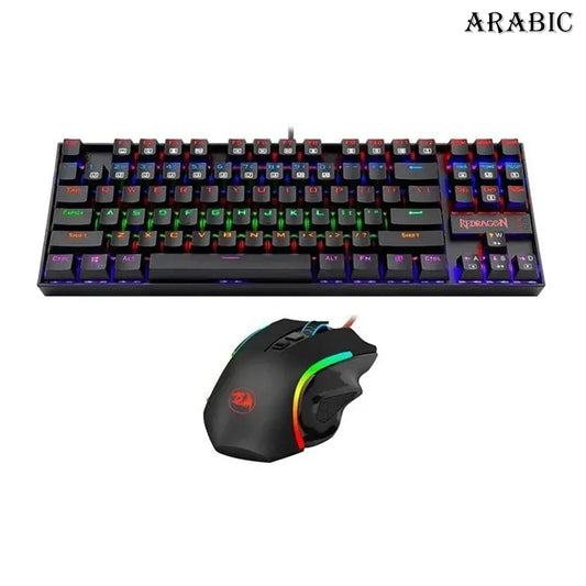 2 in 1 Combo, K552 RGB Mechanical Gaming Keyboard Gaming Mouse Black (Arabic)
