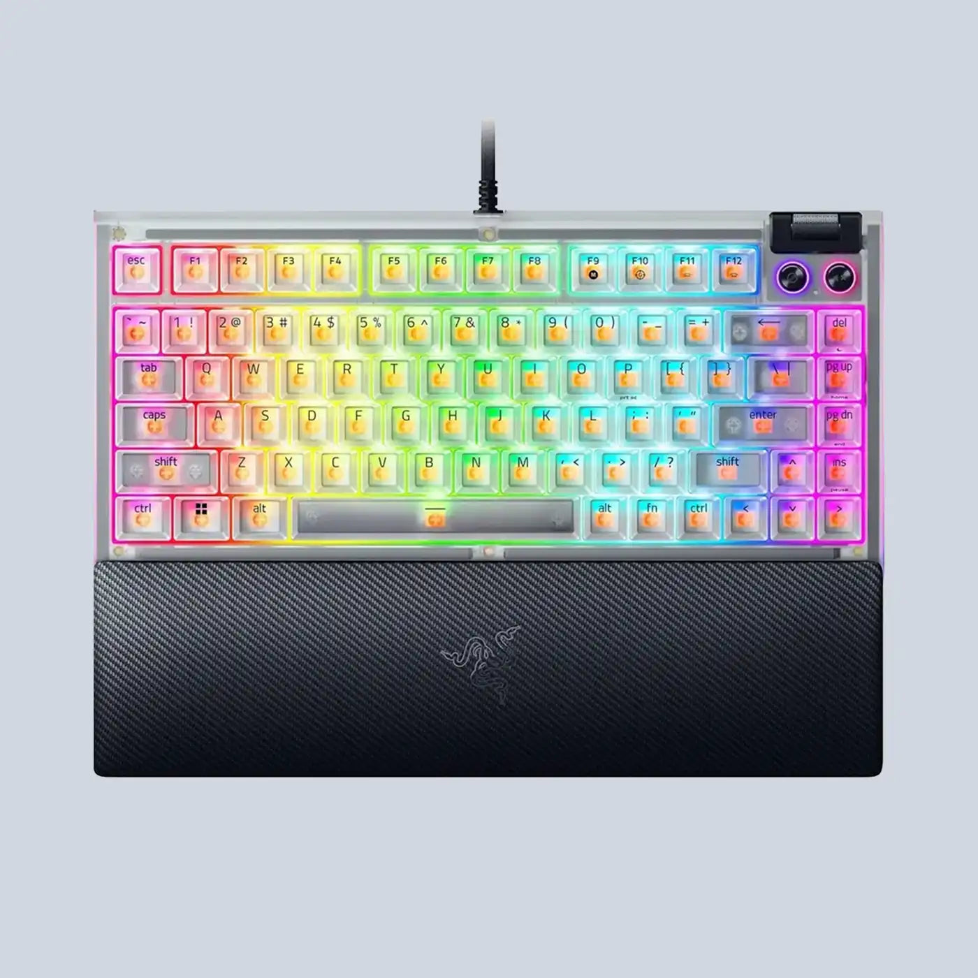Razer BlackWidow V4 75% Mechanical Gaming Keyboard Phantom White US Layout product photo