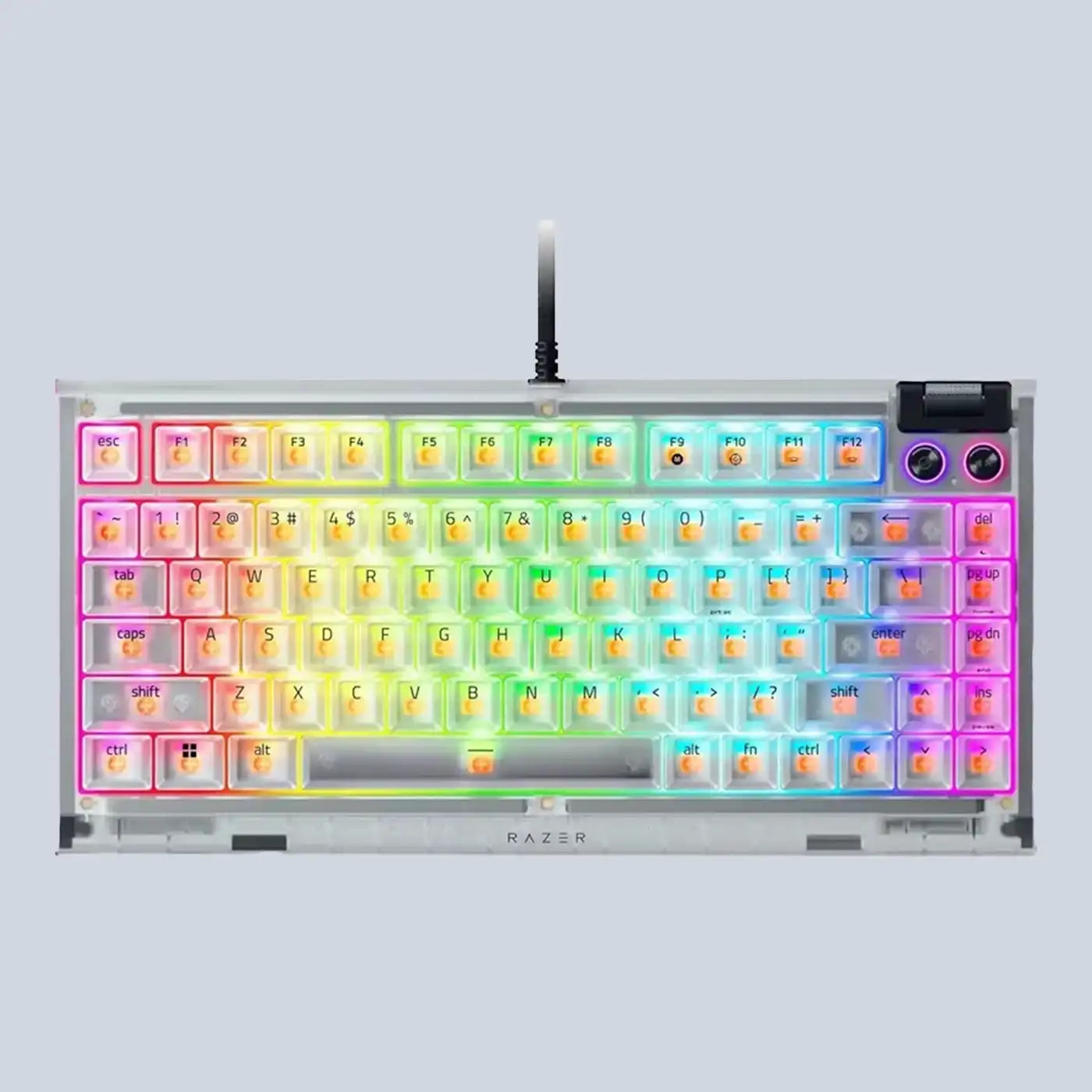 Razer BlackWidow V4 75% Mechanical Gaming Keyboard Phantom White US Layout