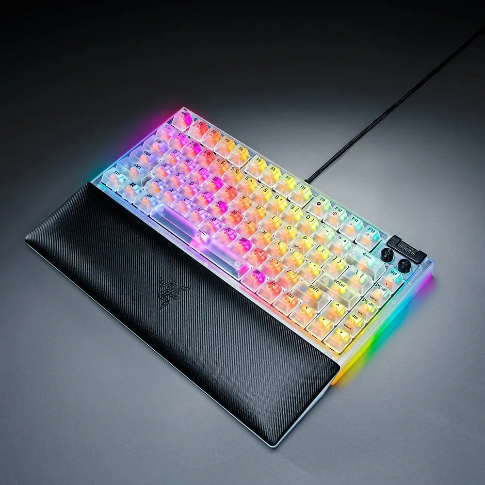 Razer BlackWidow V4 75% Mechanical Gaming Keyboard - Phantom White (US Layout) for Ultimate Gaming Performance