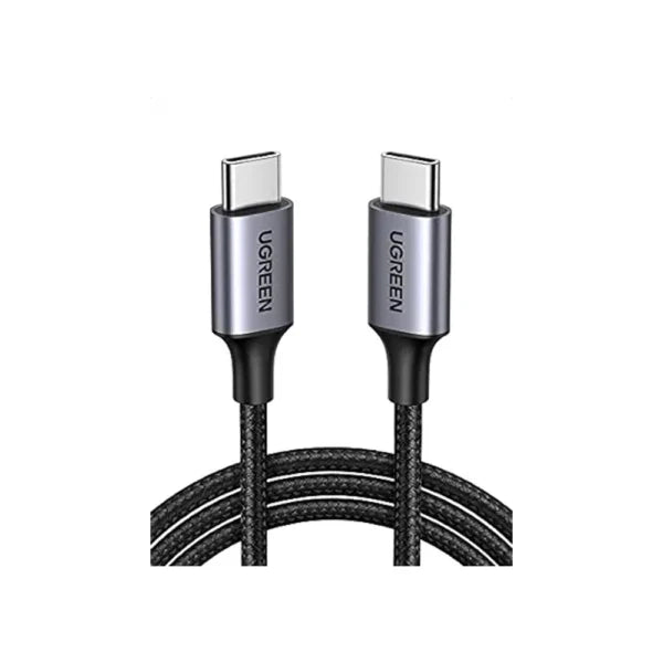 Ugreen USB-C 2 0 Round Cable Nickel-Plated Aluminum Housing 1 Meter Length Gray Black