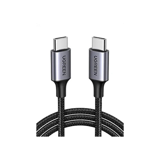 Ugreen USB-C 2 0 Round Cable Nickel-Plated Aluminum Housing 1 Meter Length Gray Black