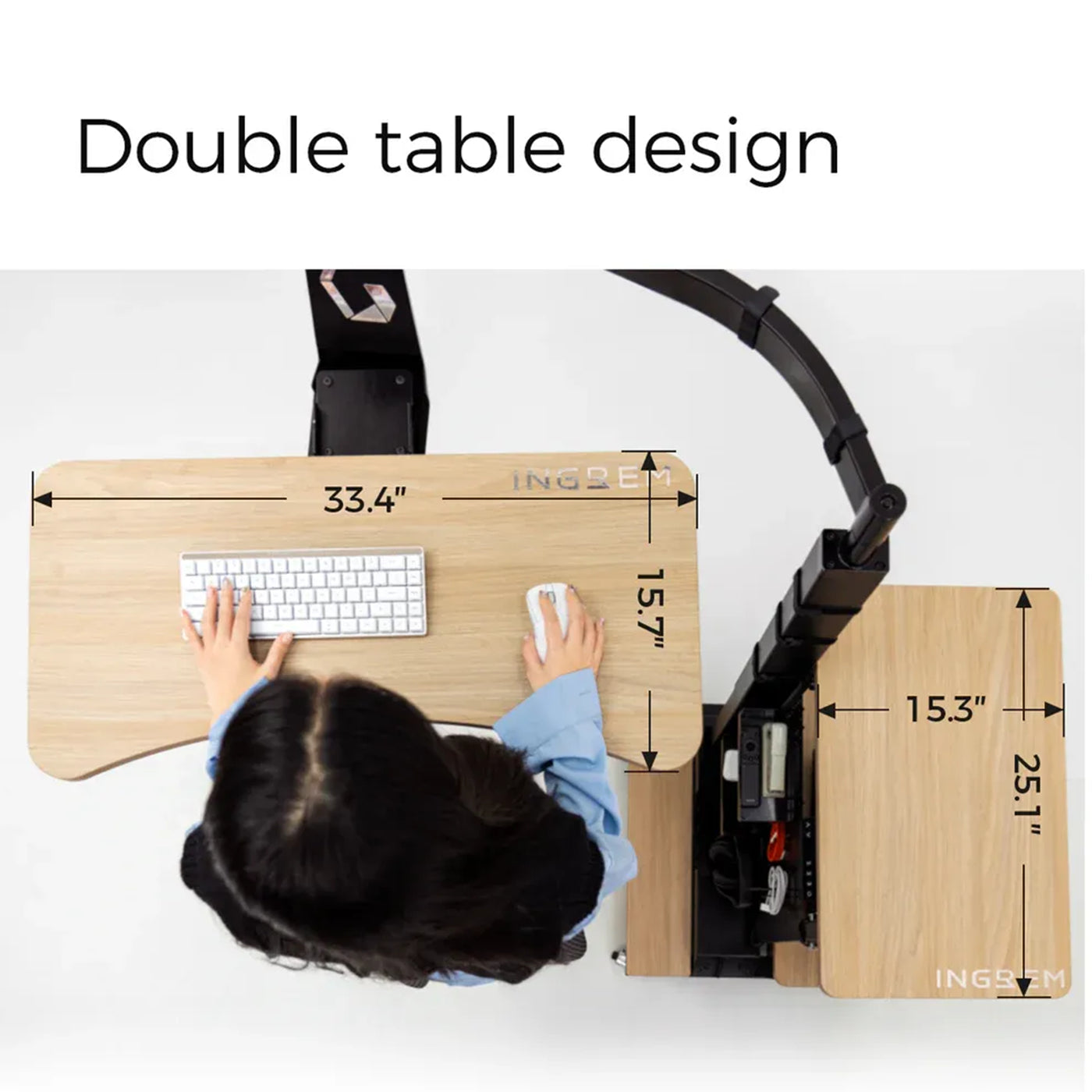 Ingrem Floating Table - Wood Grain White Right Rudder product image