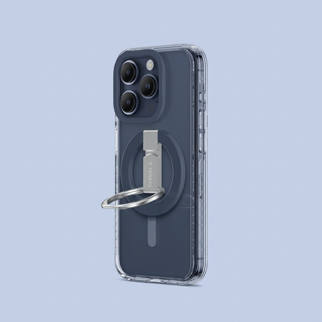 AmazingThing iPhone 15 Pro Titan Pro Magnetic Case Grip Ring Set-Blue