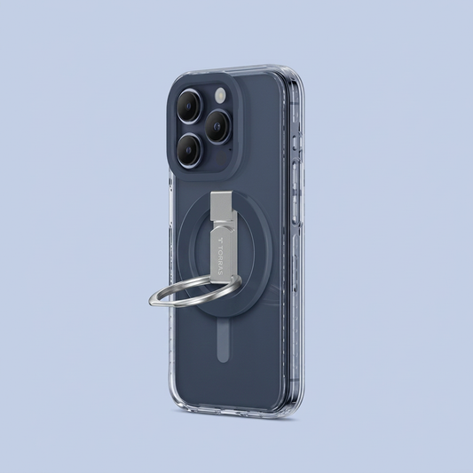 AmazingThing iPhone 15 Pro Titan Pro Magnetic Case Grip Ring Set-Blue