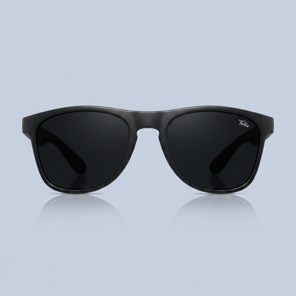 Foldies Polarized Folding Remix With Leather Case and Cleaning Cloth Matte Black - Black