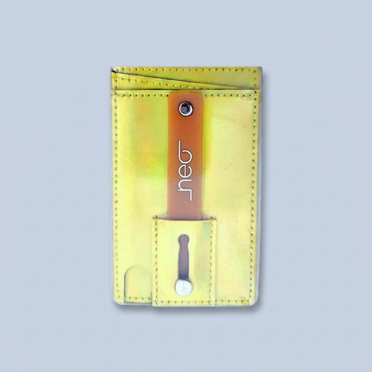 Neo Universal Smartphone Wallet Grip and Kickstand Holder with Convenient Grip - Gold
