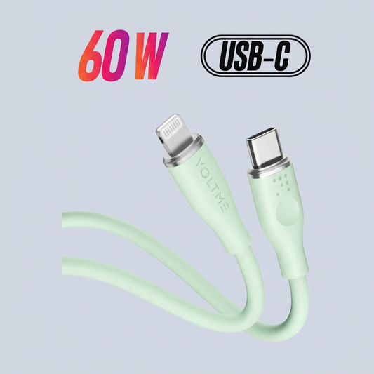 Voltme Powerlink Moss Liquid Silicon Cable USB A to Lightning 3A 60W 1 2M Zinc-Alloy