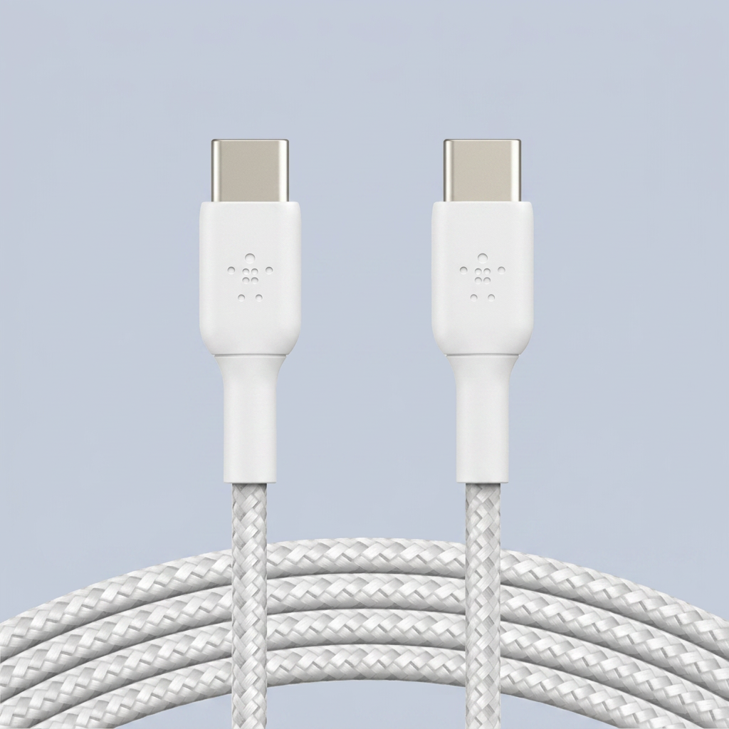 Belkin BoostCharge Braided USB-C to USB-C Cable 1M 3 3ft - White