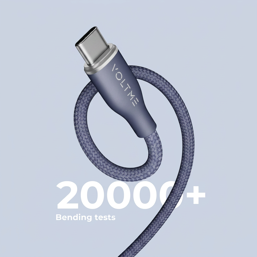 Voltme 60W USB-A to USB-C Fast Charging Cable 3A PD Quick Charge Type-C Charger Cord 1 8m