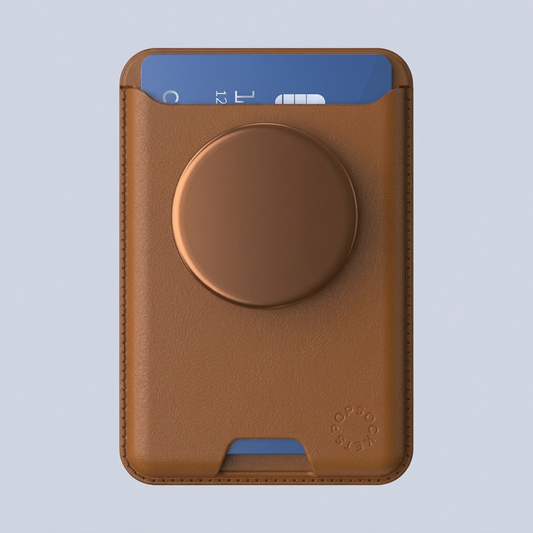 Popsockets Phone Holder Pop Wallet Grip Leather Magsafe Cognac