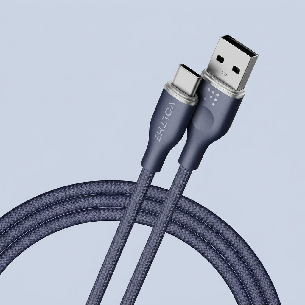 Voltme 60W USB-A to USB-C Fast Charging Cable 3A PD Quick Charge Type-C Charger Cord 1 8m