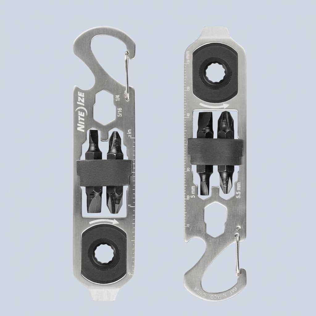 Niteize DoohicKey Ratchet Key Tool - Keychain Multitool with Carabiner Clip product photo