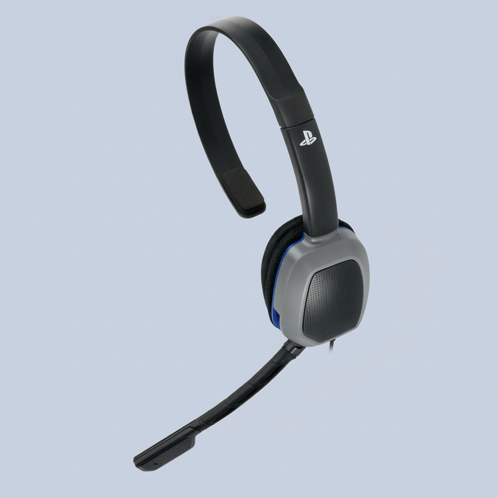 PDP Afterglow LVL1 Wired Mono Headset Wired Headphones for PS4 and PC back view