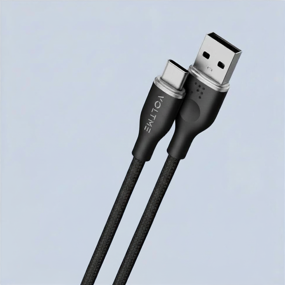Voltme Bawer Link Rugg USB-A TO USB-C Fast Charging Cable -1 8M 60W 3A-Black product photo