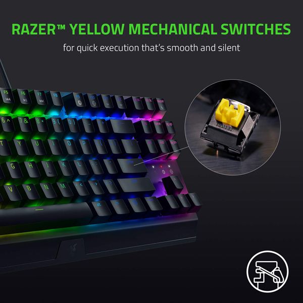 Razer BlackWidow V3 Tenkeyless Mechanical Keyboard(Black) - Yellow Switch by – Price in Kuwait