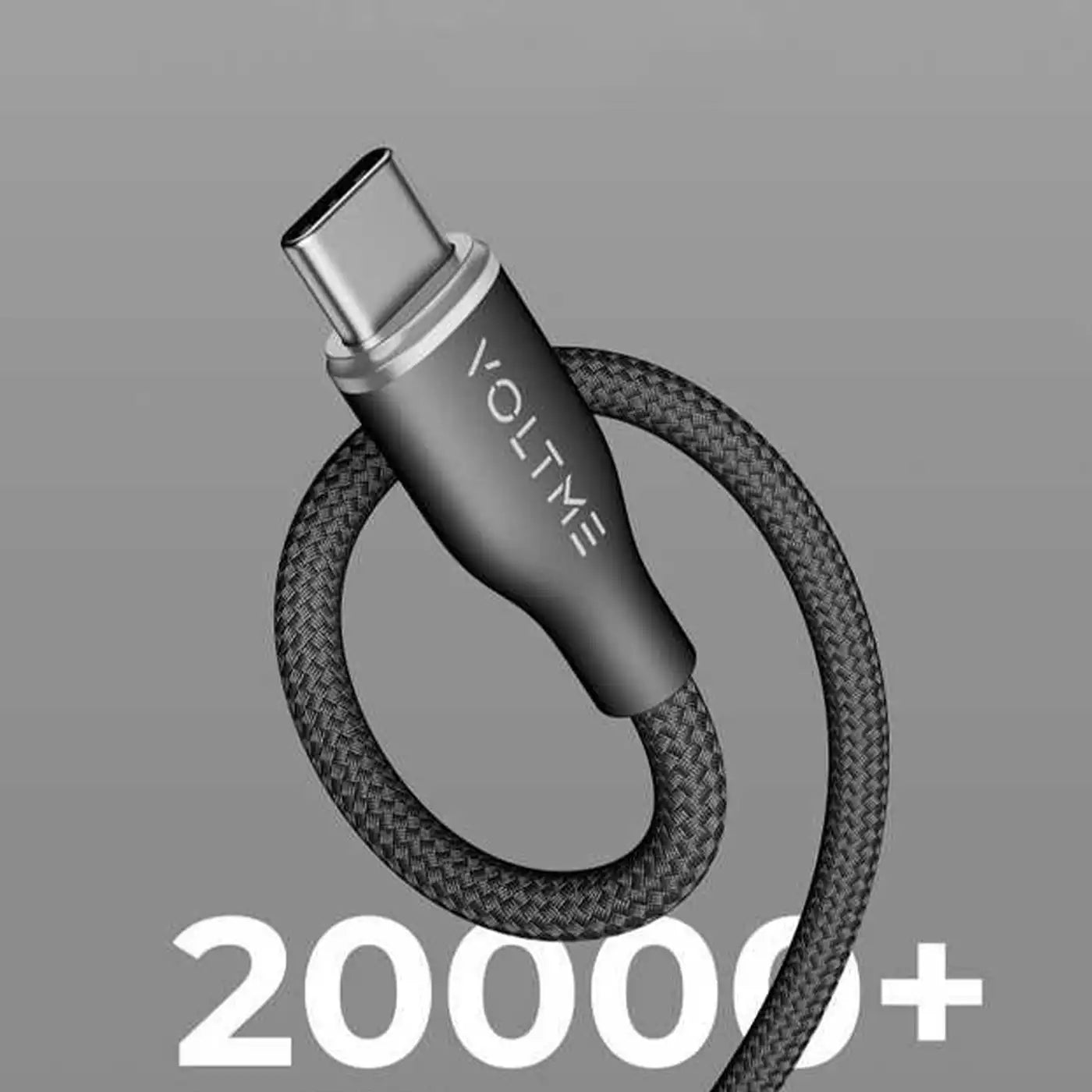 VOLTME Lug Series Nylon Charging Cable USB-C & USB-C 60W Black 1.8m